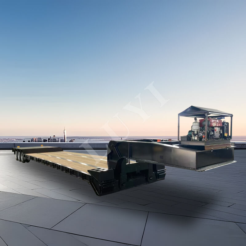 3nápravový odnímatelný návěs Lowboy s husím krkem