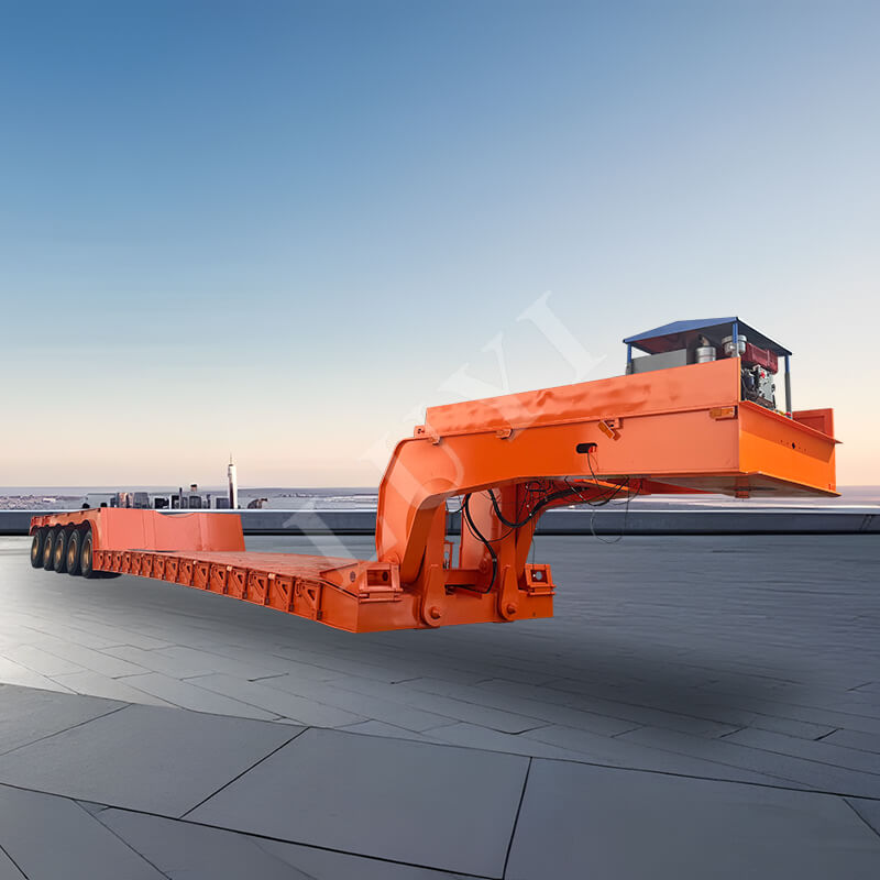 5-nápravový odnímatelný návěs lowboy s husím krkem