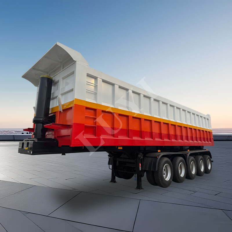 5nápravový těžký 120tunový zadní sklápěcí přívěs, samovykládací nákladní přívěs z uhlíkové oceli