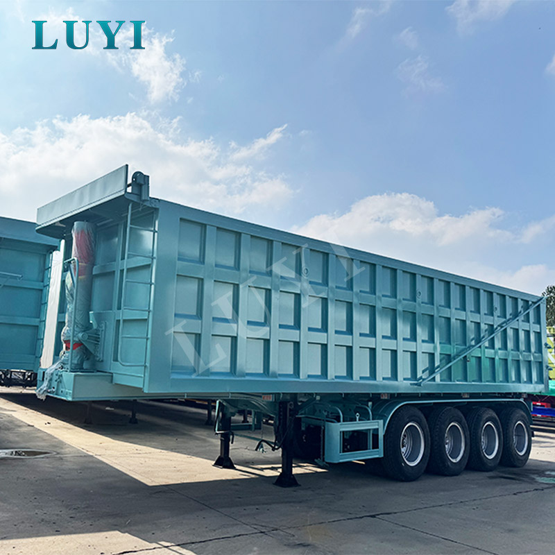 Zcela nový 4nápravový 80tunový sklápěcí přívěs se zadním sklápěním